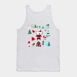 Santa Claus Kitten Tank Top